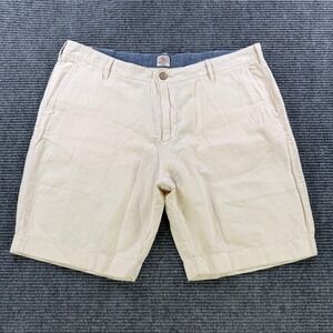 NEW Faherty Brand Cream‎ Linen Blend Flat Front Short Men 38 Casual 9.5 Inseam